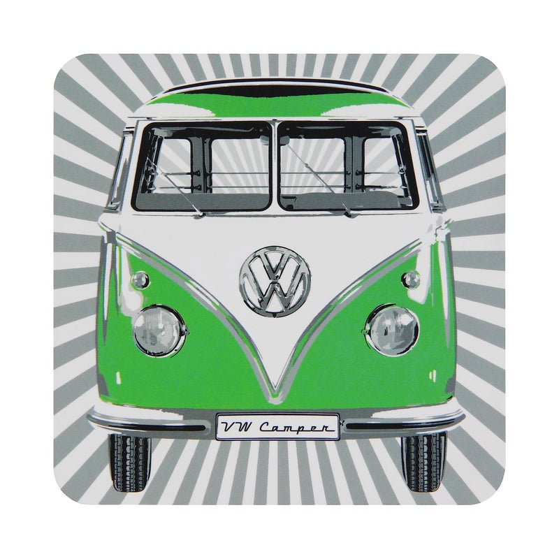 BRISA VW Collection - Volkswagen Drink Glass Cork Coasters with MDF Coating and T1 Bus Campervan Design (4-Piece Set/Samba Stripes/Multicolor) - Image 5